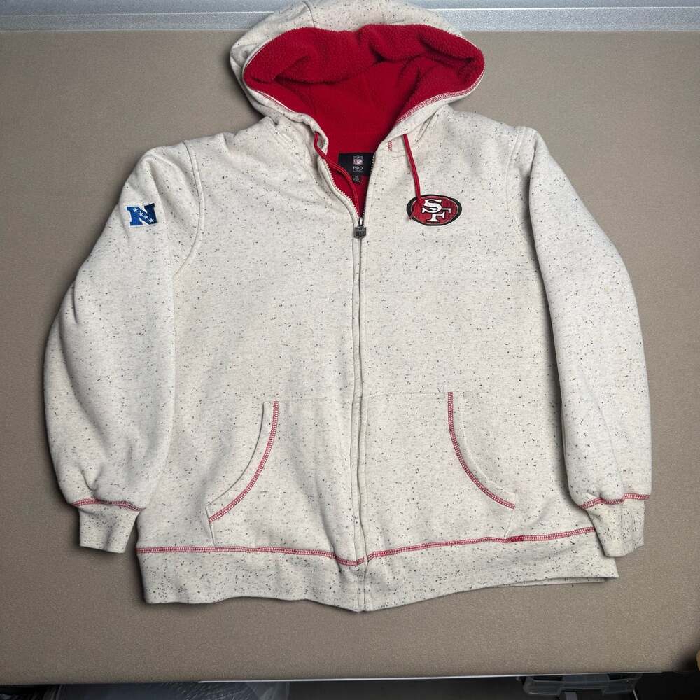 NFL Pro Line San Francisco 49ers Speckled Knit Full-Zip Hoodie